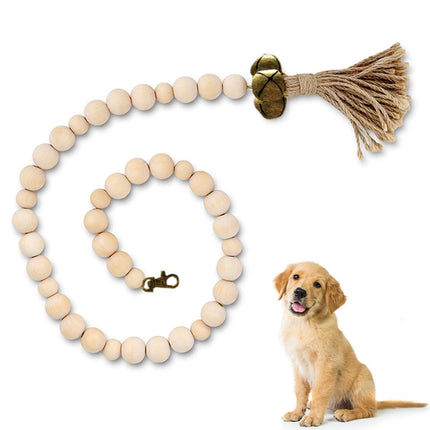 Dog Doorbell Dog Trainer Hanging Rope Funny Cat Toy,Style: Wooden Beads Copper-garmade.com