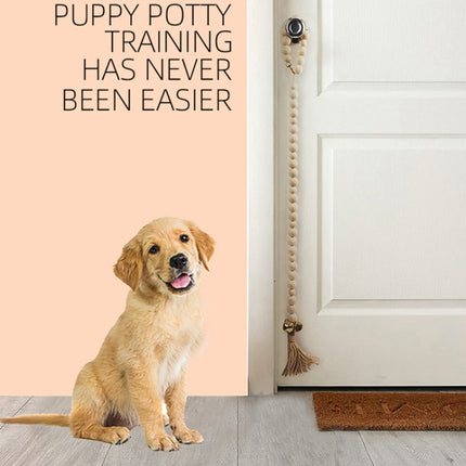 Dog Doorbell Dog Trainer Hanging Rope Funny Cat Toy,Style: Wooden Beads Copper-garmade.com