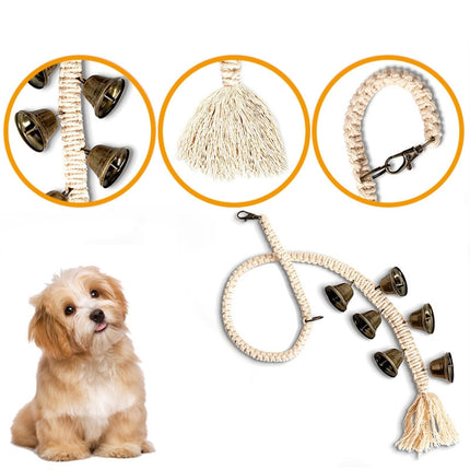 Dog Doorbell Dog Trainer Hanging Rope Funny Cat Toy,Style: Braided Open Mouth Bell - Bronze-garmade.com