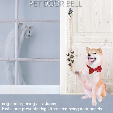 Dog Doorbell Dog Trainer Hanging Rope Funny Cat Toy,Style: Braided Open Mouth Bell - Bronze-garmade.com