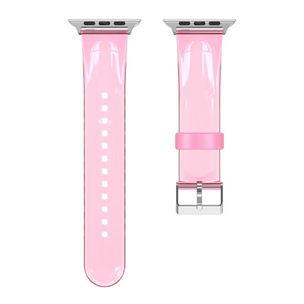TPU Fuel Injection Watch Band For Apple Watch Series 7 41mm /6&SE&5&4 40mm /3&2&1 38mm(Transparent Pink)-garmade.com