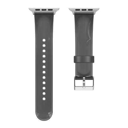 TPU Fuel Injection Watch Band For Apple Watch Series 7 45mm /6&SE&5&4 44mm /3&2&1 42mm(Transparent Black)-garmade.com