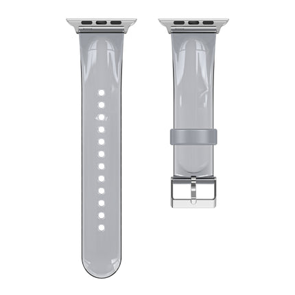 TPU Fuel Injection Watch Band For Apple Watch Series 7 45mm /6&SE&5&4 44mm /3&2&1 42mm(Transparent Gray)-garmade.com