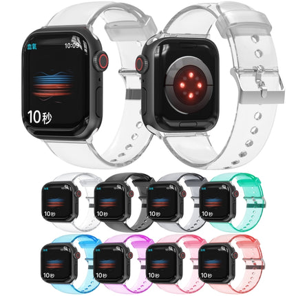 TPU Fuel Injection Watch Band For Apple Watch Series 7 45mm /6&SE&5&4 44mm /3&2&1 42mm(Transparent)-garmade.com