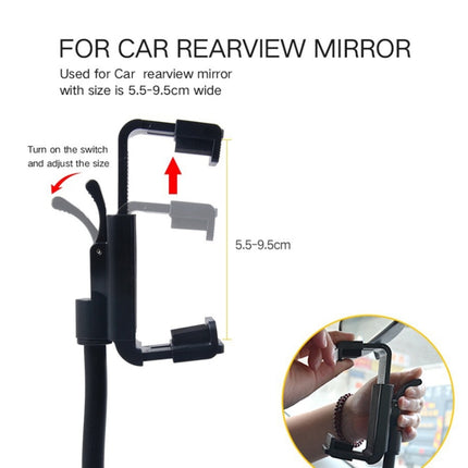 Car Rearview Mirror Hose Bracket Mobile Phone Clip Universal Navigation Bracket-garmade.com