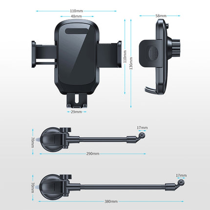 L005L+M013 Car Suction Cup Phone Holder(Carbon Fiber)-garmade.com