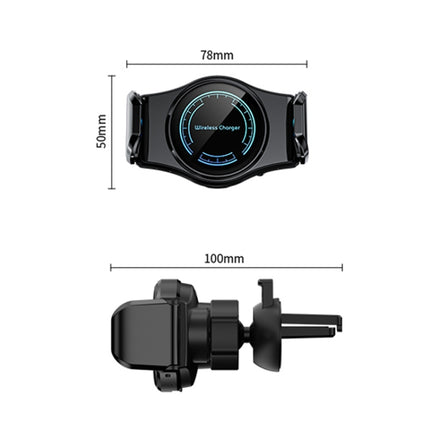 15W Mini Car Wireless Charger Phone Smart Sensing Holder(Silver)-garmade.com