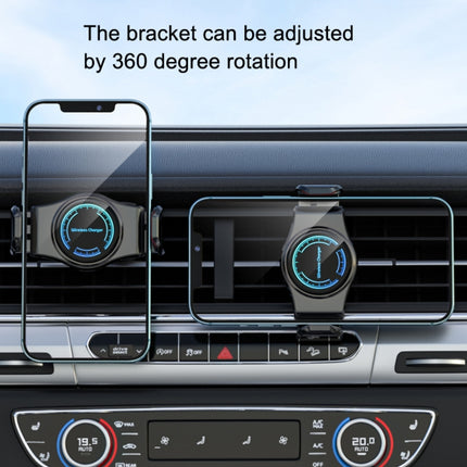 15W Mini Car Wireless Charger Phone Smart Sensing Holder(Silver)-garmade.com