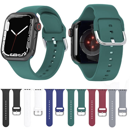 Silicone Solid Color Watch Band For Apple Watch Series 6&SE&5&4 40mm(Olive Green)-garmade.com