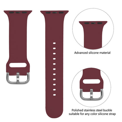 Silicone Solid Color Watch Band For Apple Watch Series 6&SE&5&4 40mm(Wine Red)-garmade.com
