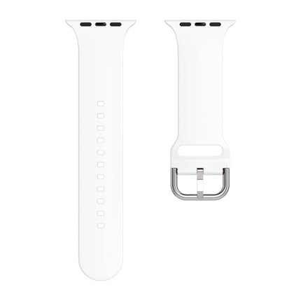 Silicone Solid Color Watch Band For Apple Watch Series 7 41mm(White)-garmade.com