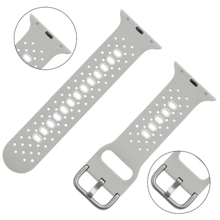 Two Color Silicone Porous Watch Bands For Apple Watch, Specification: 38/40mm S(Gray+White)-garmade.com