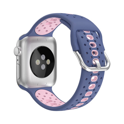 Silicone Porous Watch Bands For Apple Watch Series 4&5&6, Specification: 40mm (Rock Green Pink)-garmade.com