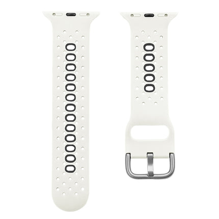 Silicone Porous Watch Bands For Apple Watch Series 4&5&6, Specification: 40mm (White+Black)-garmade.com