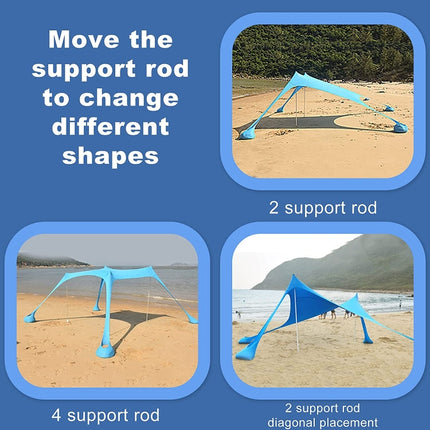 Outdoor Beach Lycra Canopy Camping Tent Sunshade Fishing Tent, Size: 210x200x150cm(Sky Blue)-garmade.com