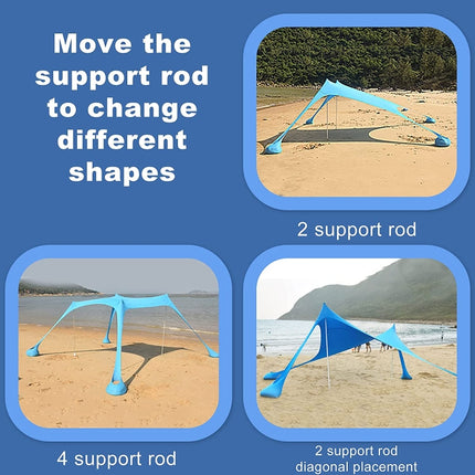 Outdoor Beach Lycra Canopy Camping Tent Sunshade Fishing Tent, Size: 300x300x200cm(Sky Blue)-garmade.com