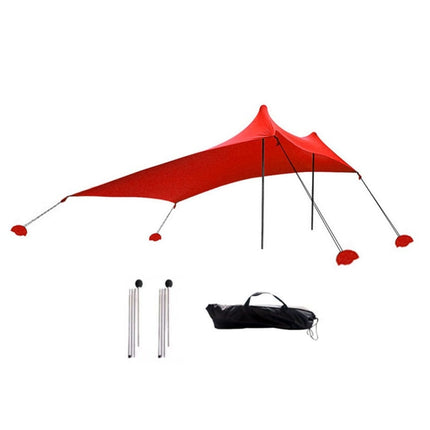 Outdoor Beach Lycra Canopy Camping Tent Sunshade Fishing Tent, Size: 210x160x150cm(Red)-garmade.com