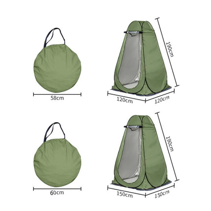 Outdoor Camping Toilet Changing Tent Automatic Shower Bathing Tent, Style: Single Person(Oily Green)-garmade.com
