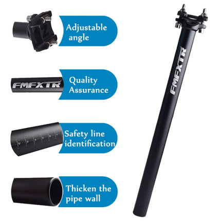 FMFXTR Bicycle Extended Saddle Seat Tube Double Nail Straight Tube, Specification: 31.6mm(Black)-garmade.com