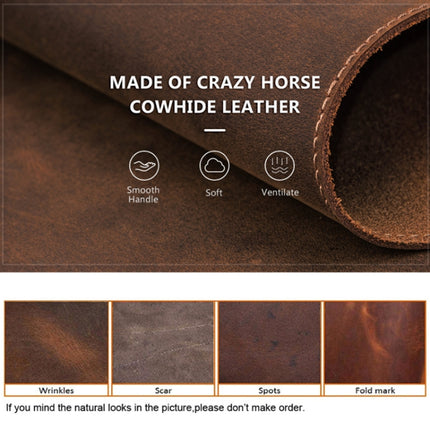 CONTACTS FAMILY Crazy Horse Leather Retro Petal Office Mouse Pad(Coffee)-garmade.com