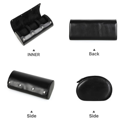 CONTACTS FAMILY Outdoor Convenient Leather Watch Storage Box(Black)-garmade.com