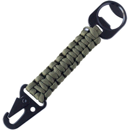 Outdoor Seven-Core Umbrella Rope Keychain Eagle Mouth Buckle Bottle Opener(Military Green)-garmade.com