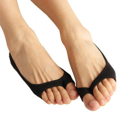 5 PCS Anti-heel Invisible High Heels Socks Pumps Boat Socks Toe Socks, Size: One Size(Black)-garmade.com