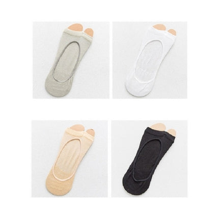 5 PCS Anti-heel Invisible High Heels Socks Pumps Boat Socks Toe Socks, Size: One Size(White)-garmade.com