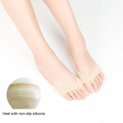 5 PCS Anti-heel Invisible High Heels Socks Pumps Boat Socks Toe Socks, Size: One Size(Light Gray)-garmade.com