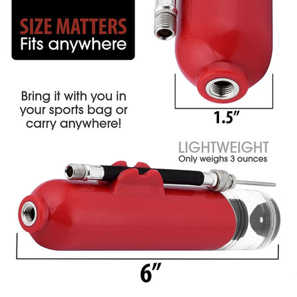 Two-Way Mini Ball Pump Football Basketball Portable Inflatable Pump(Red)-garmade.com