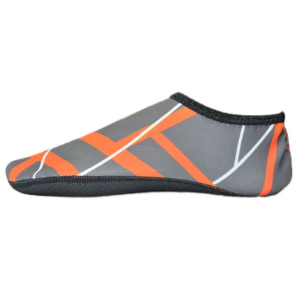 2 Pairs Outdoor Snorkeling Non-Slip Soft Bottom Beach Diving Socks, Size: 44-45(Gray Orange)-garmade.com