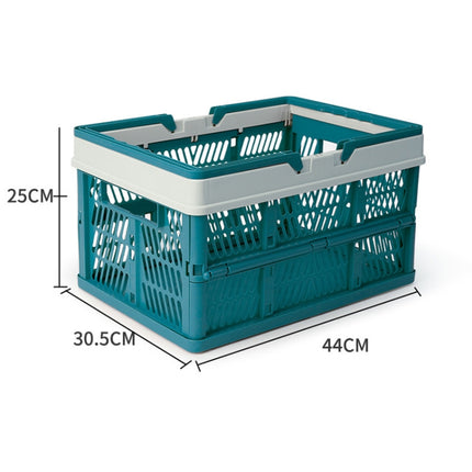 Foldable Picnic Basket Supermarket Shopping Basket,Size: 25x30.5x44cm(Blue Gray)-garmade.com