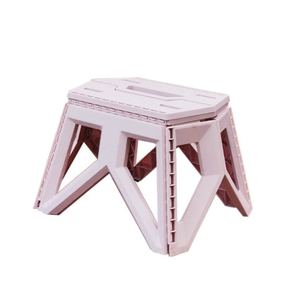 Portable Thickened Plastic Folding Stool Outdoor Fishing Stool, Color: Pink-garmade.com