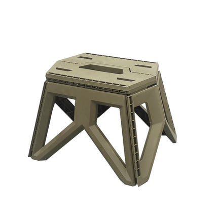 Portable Thickened Plastic Folding Stool Outdoor Fishing Stool, Color: Army Green-garmade.com