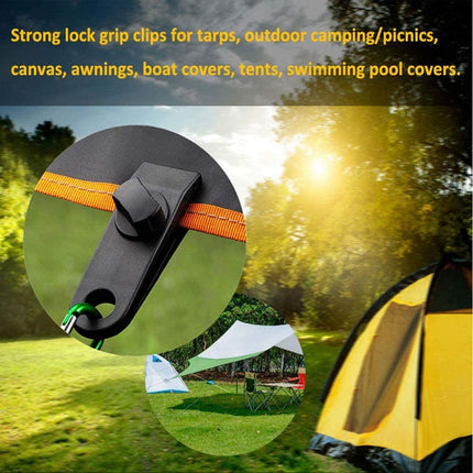 Outdoor Camping Windproof Canopy Fixed Tent Clip Rope Buckle Quick Hanging Set 10 Clips+10 Ropes-garmade.com
