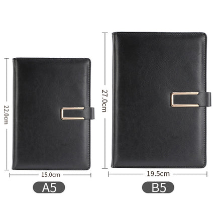 WZJZ0101 PU Leather Thickened Notebook, Specification: A5(Black)-garmade.com