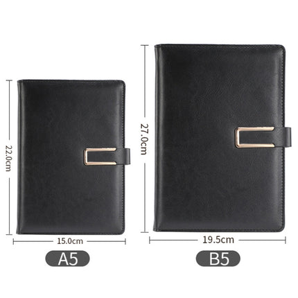 WZJZ0101 PU Leather Thickened Notebook, Specification: A5(Black with Buckle)-garmade.com