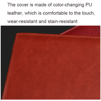 WZJZ0101 PU Leather Thickened Notebook, Specification: A5(Wine Red)-garmade.com