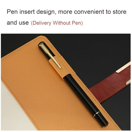 WZJZ0101 PU Leather Thickened Notebook, Specification: A5(Brown Metal Buckle)-garmade.com