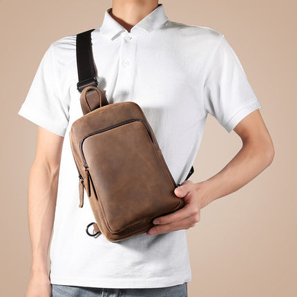 TP-6021 Men Vintage Leather Travel Messenger Bag(Coffee)-garmade.com
