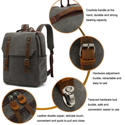 Business Large Capacity Canvas Backpack Outdoor Leisure Travel Computer Bag(Coffee)-garmade.com