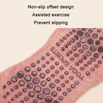 Lengthened Sweat-absorbing Non-slip Yoga Five-finger Socks, Color: Beige(Free Size)-garmade.com