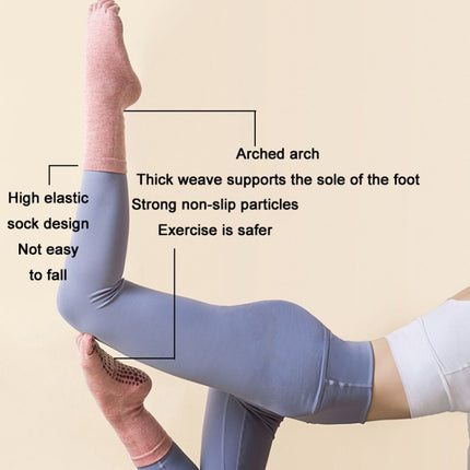 Lengthened Sweat-absorbing Non-slip Yoga Five-finger Socks, Color: Pink(Free Size)-garmade.com