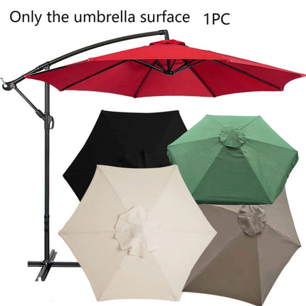 Polyester Parasol Replacement Cloth Round Garden Umbrella Cover, Size: 2m 6 Ribs(Black)-garmade.com