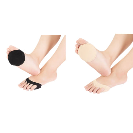 3 PCS Ice Silk Sweat-absorbing Invisible Forefoot Sponge Pad Five-finger Socks, Color: Black(Free Size)-garmade.com
