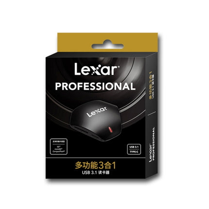 Lexar LRWR500 3 In 1 TF Card SD Card CF Card Multi-Function USB3.1 Card Reader(Black)-garmade.com