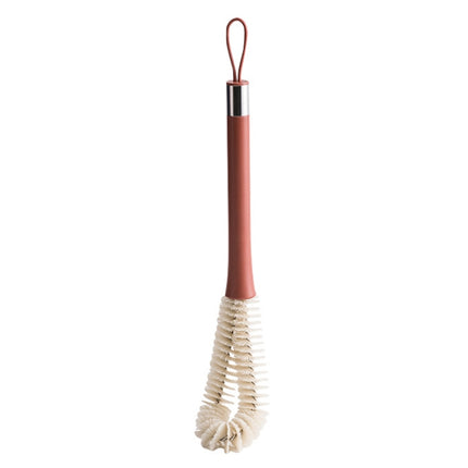 Nylon Hair Long Handle Water Cup Cleaning Brush(Pottery Red)-garmade.com