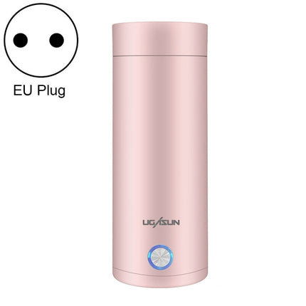 UGASUN Travel Portable Mini Electric Heated Water Cup, Color: EU Plug (Pink)-garmade.com