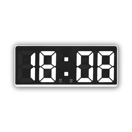 LED Bedside Alarm Clock Battery Plug-In Dual-Purpose Clock(White)-garmade.com