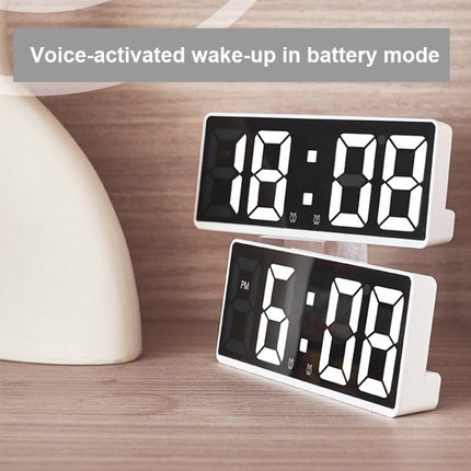 LED Bedside Alarm Clock Battery Plug-In Dual-Purpose Clock(Orange)-garmade.com